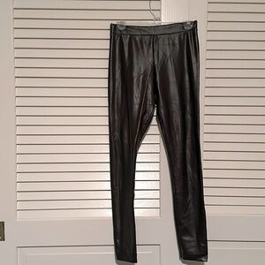 Brown fleece lined pleather leggings size M